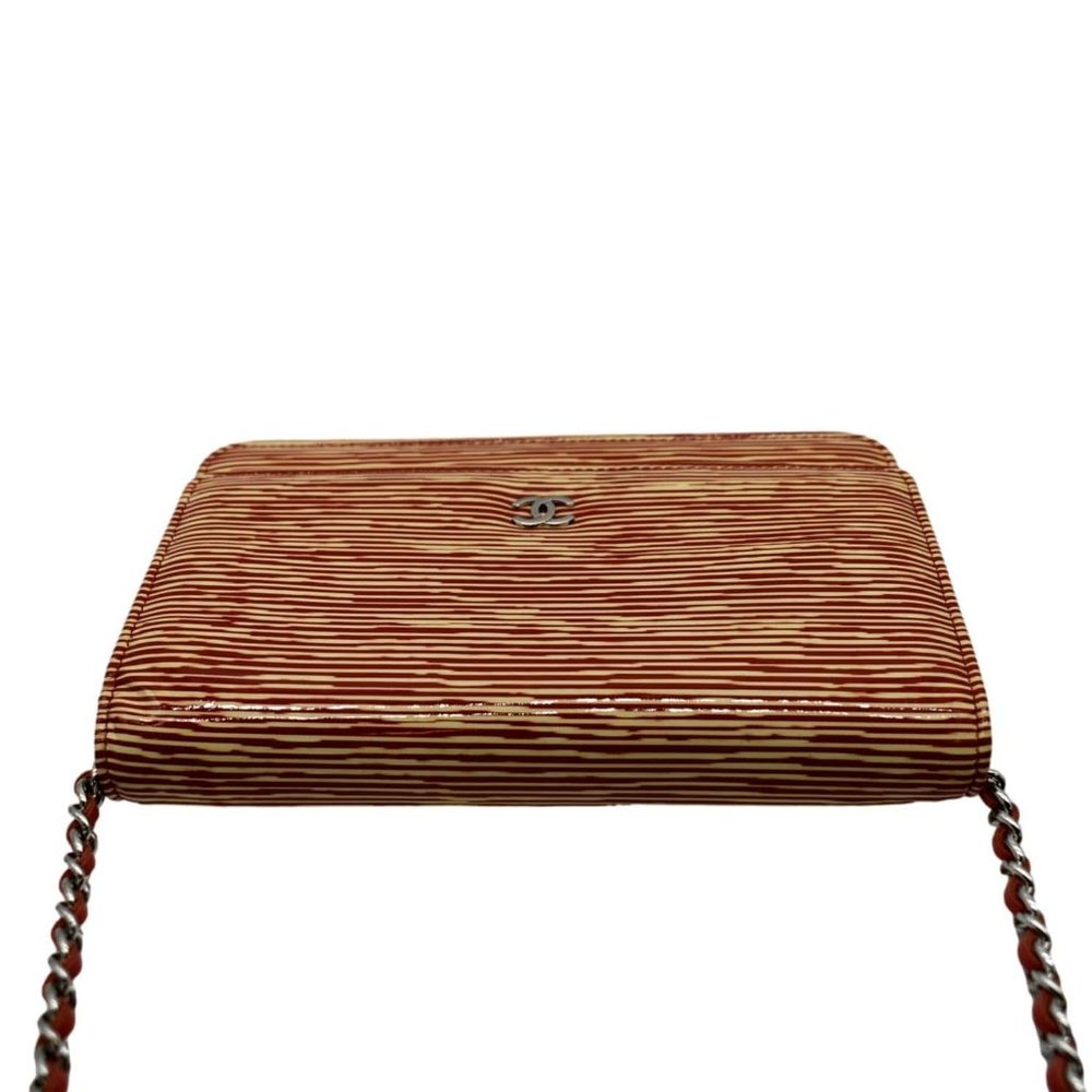 CHANEL CC WOC Leather Wallet On Chain Crossbody Bag Red - Picture 4 of 13
